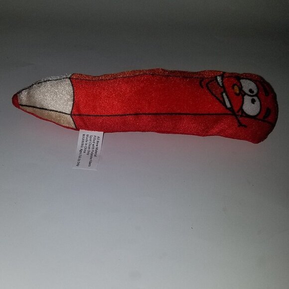 Red Colored Pencil Plush 9" Stuffed Toy Lovey Face Anthropomorphic (lightweight) - Picture 2 of 6